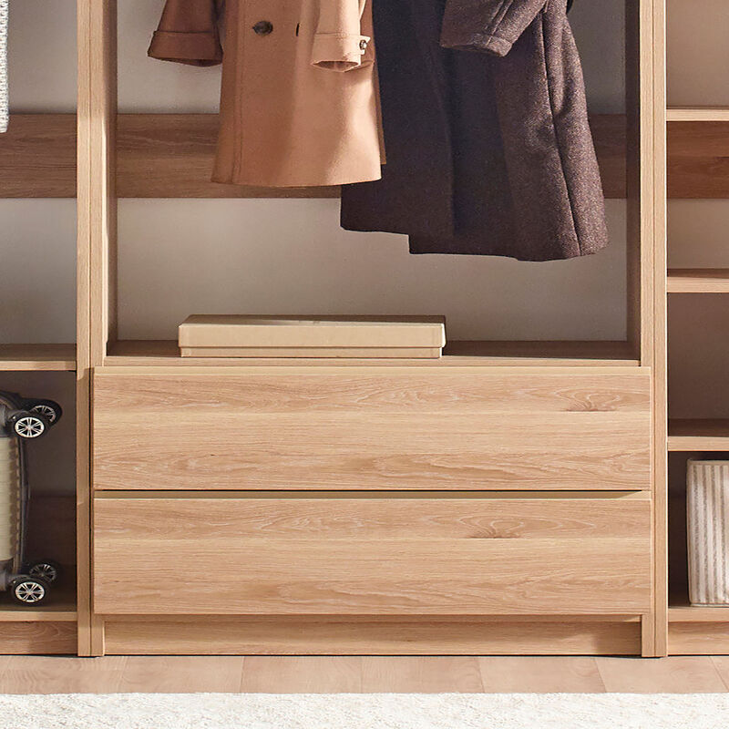 Prosper Oak Freestanding Walk in Wood Closet System