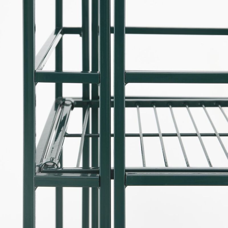 Convenience Concepts Xtra Storage 3 Tier Wide Folding Metal Shelf, Green