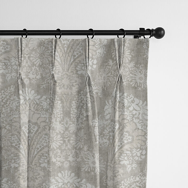 6ix Tailors Fine Linens Ophelia Stone Pinch Pleat Drapery Panel Pair