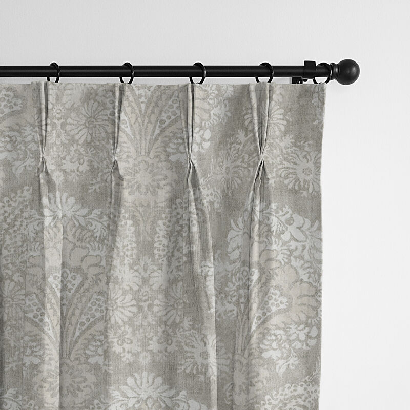 6ix Tailors Fine Linens Ophelia Stone Pinch Pleat Drapery Panel Pair