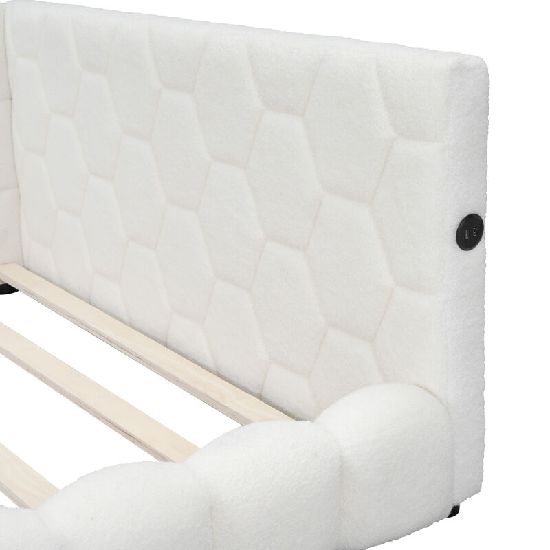 Merax Upholstered Platform Bed with USB Ports