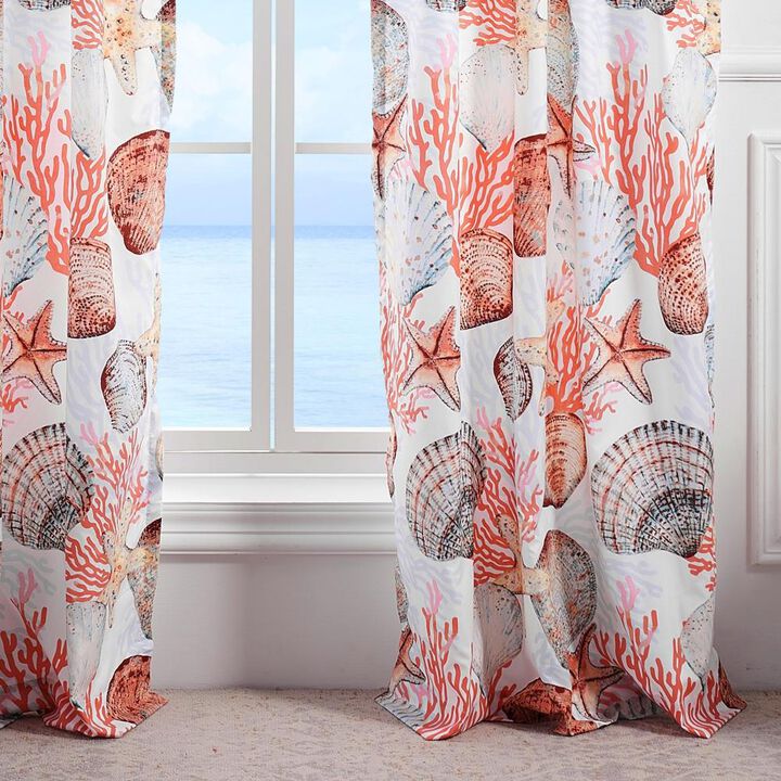 Greenland Home Fashions Beach Days Window Panel Pair - 42x84", Coral