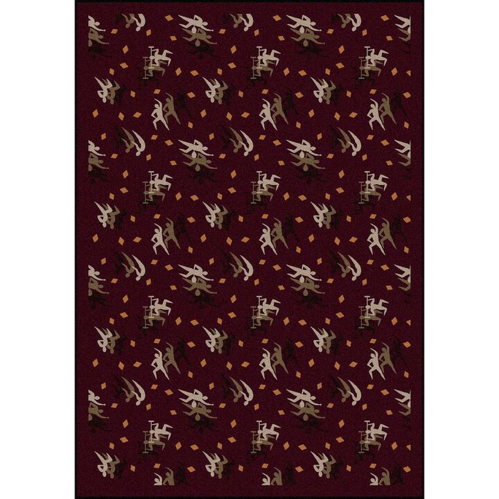 Joy Carpets Games People Play Fitness Zone 5'4 x 7'8 Area Rug in Color Burgundy