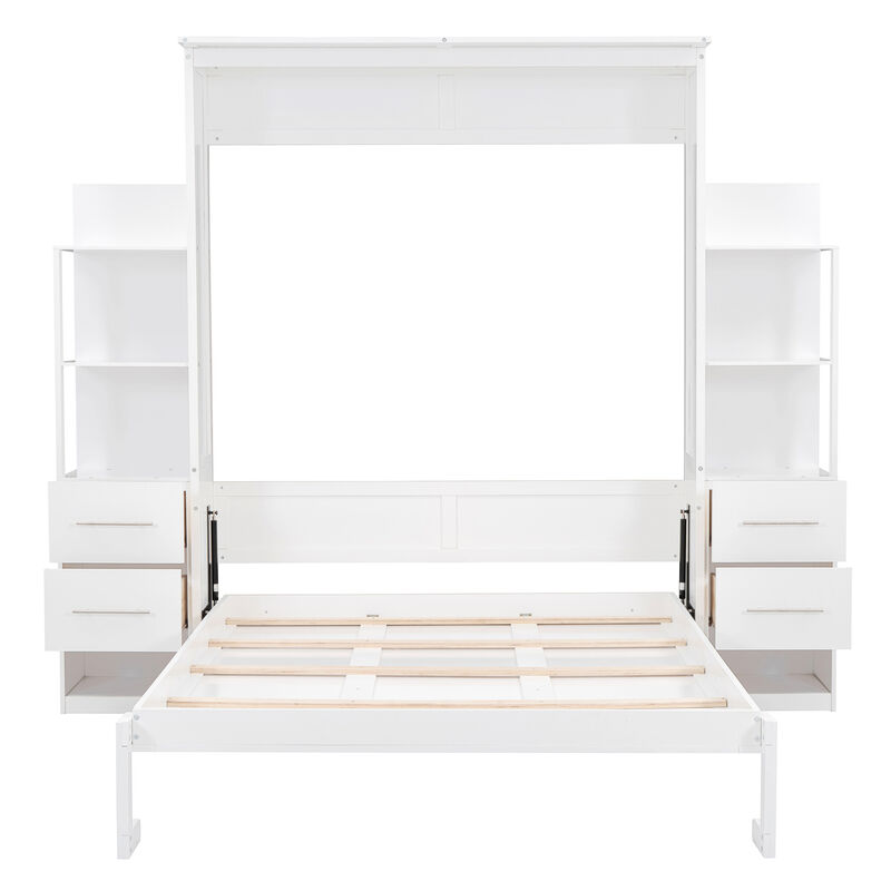 Merax Cabinet Murphy Bed  with LED Lights