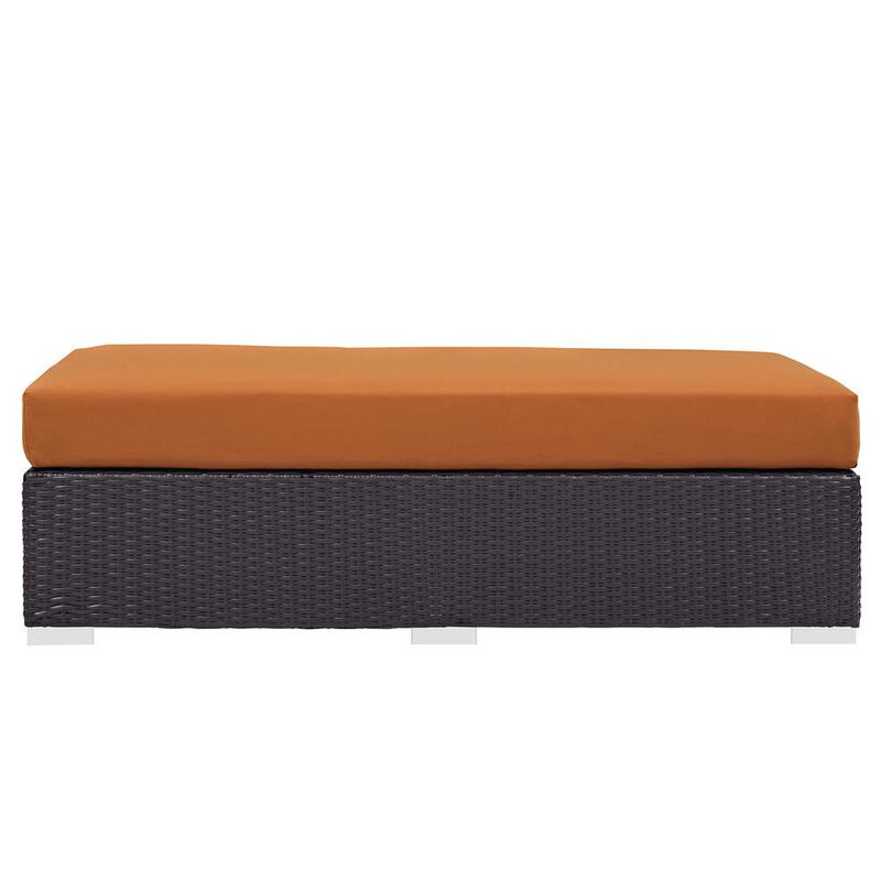 Modway Convene Outdoor Patio Fabric Rectangle Ottoman