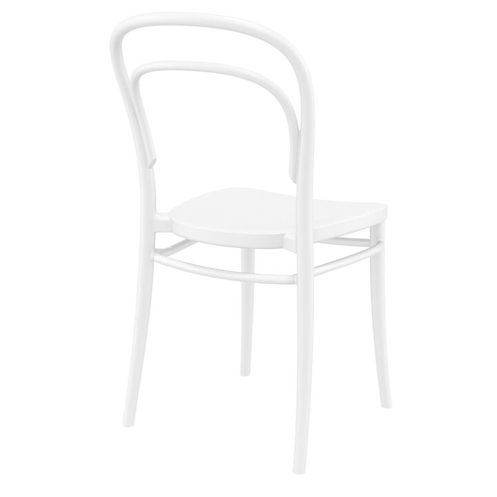 33.5" Black Patio Armless Stackable Dining Chair