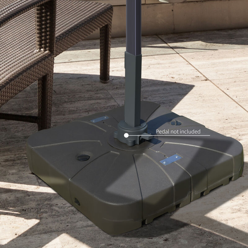 Outdoor Backyard Cantilever Umbrella Base, Fill with Sand or Water for Security