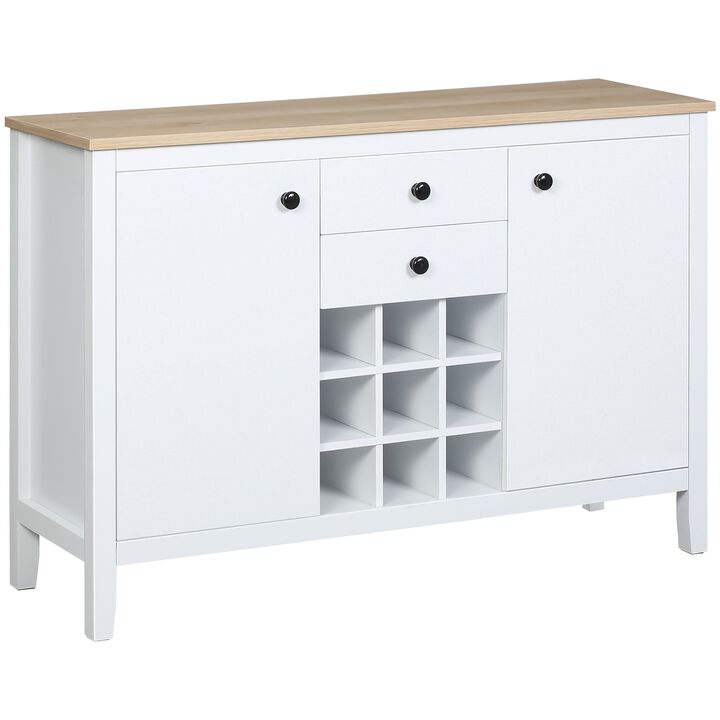 Rustic Dining Storage: Sideboard with Wine Rack, Cabinets & Drawers