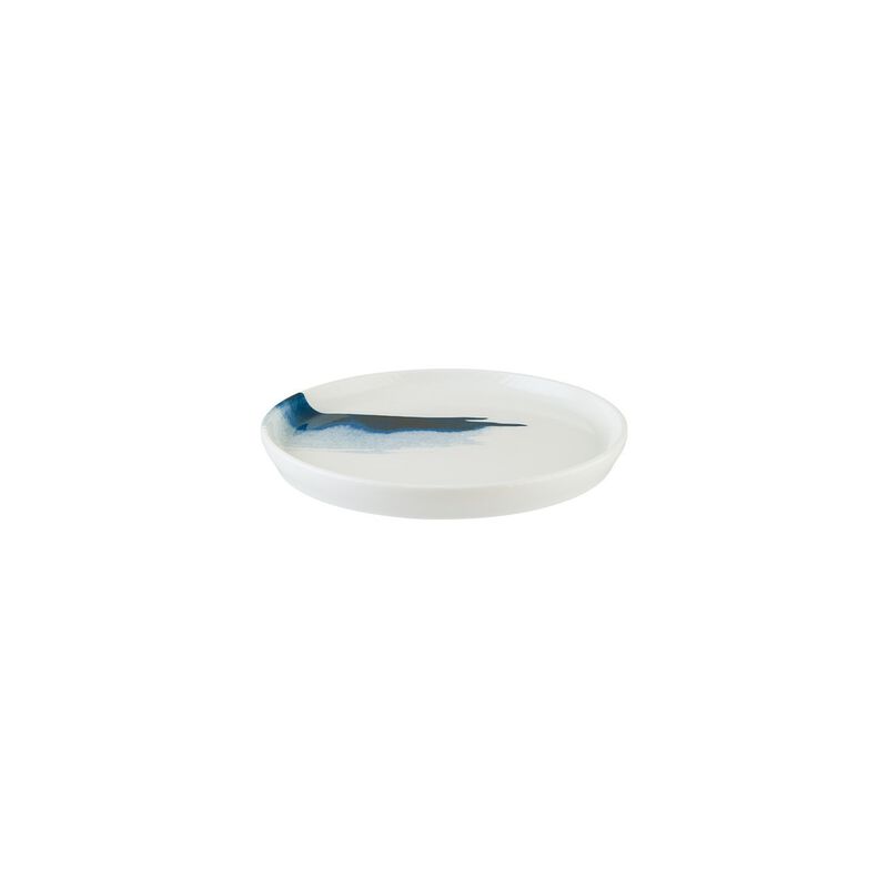 Blue Wave dia.8.75" Round Decorated Porcelain Plate (Set of 4)