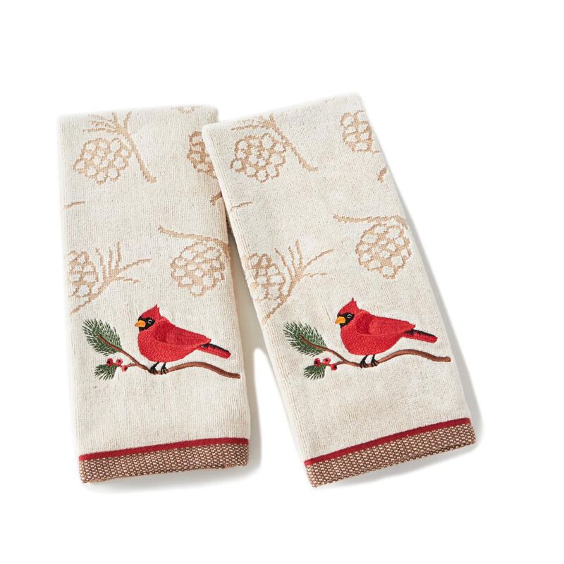 SKL Home Saturday Knight Ltd Cardinal And Branch Hand Towel - (2-Pack) - 16x25", Wheat