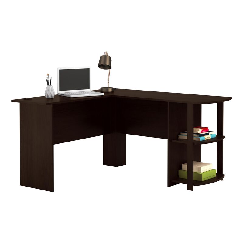 Dakota L Desk with Bookshelves