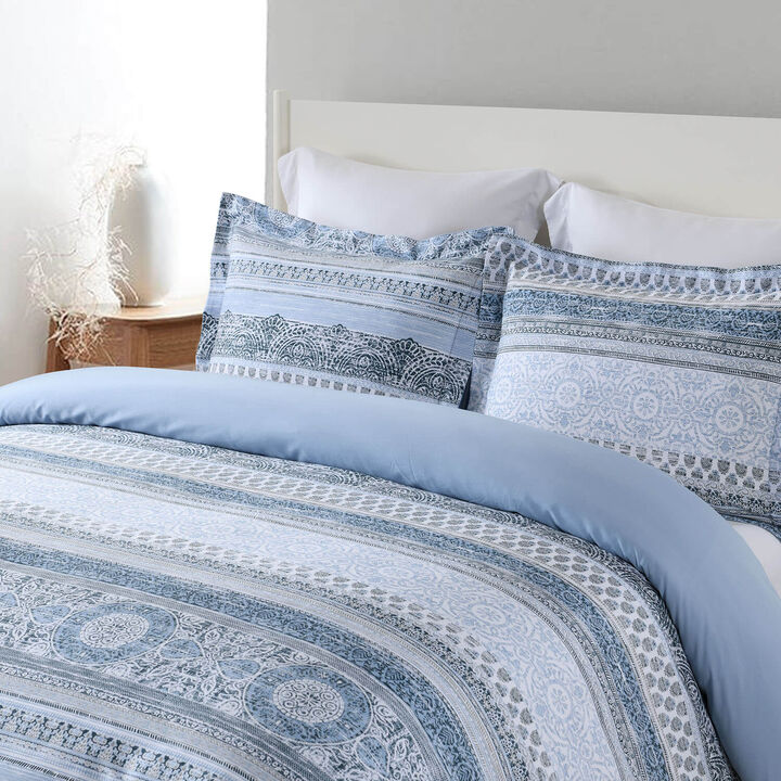 Egyptian Linens - Medallion 100% Cotton Duvet Cover Set