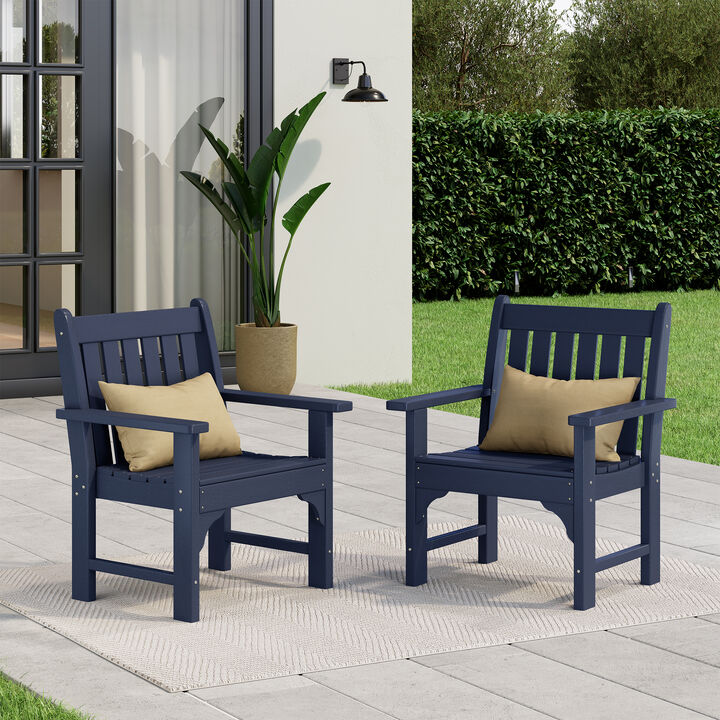WestinTrends Outdoor Patio HDPE Adirondack Dining Arm Chairs (Set of 2)