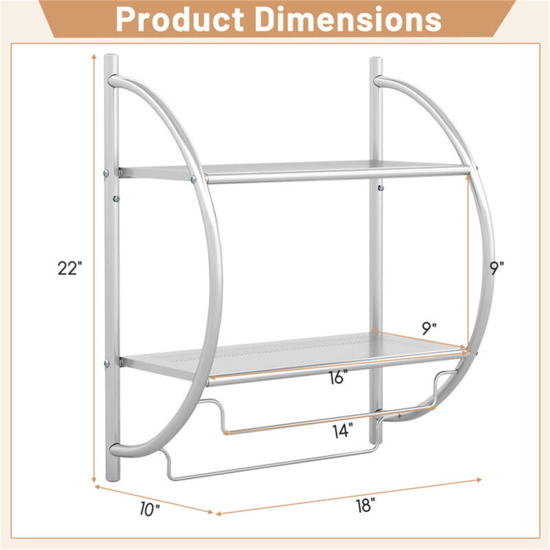 Wall Mounted Bathroom Towel Rack for Storage and Organization