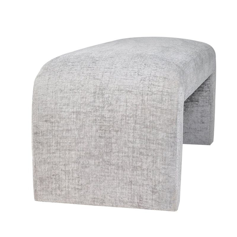 Jofran Sophia Modern Luxury Curved Upholstered Waterfall Jacquard Bench - Small