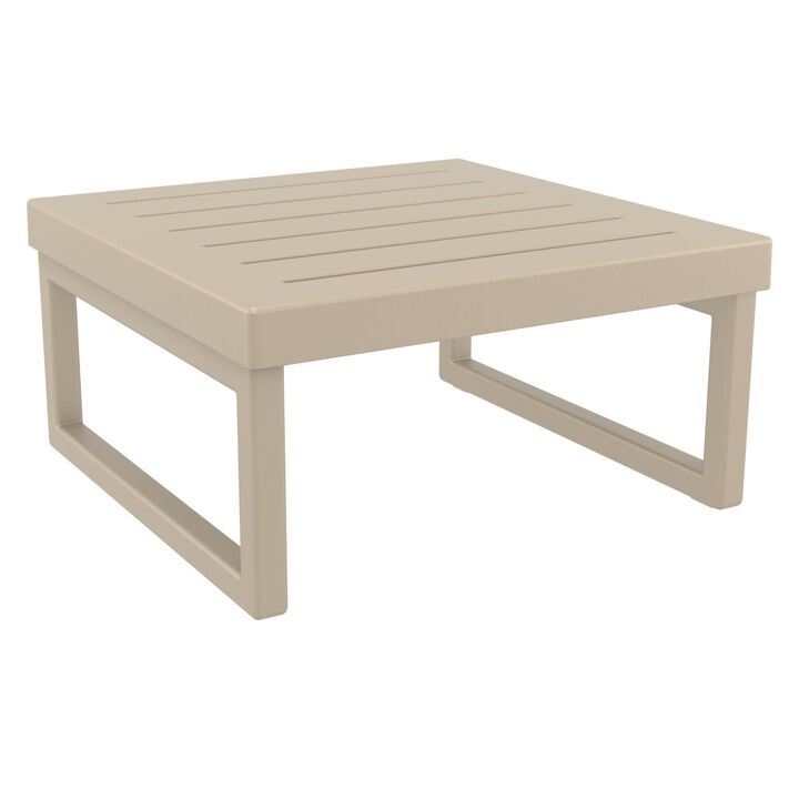 25.5" White Patio Square Coffee Table