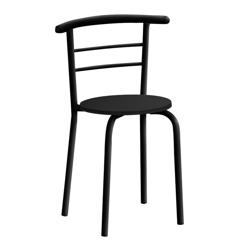 Monarch Specialties I 1208 Dining Table Set, 3pcs Set, Small, 32" L, Kitchen, Metal, Laminate, Black, Contemporary, Modern