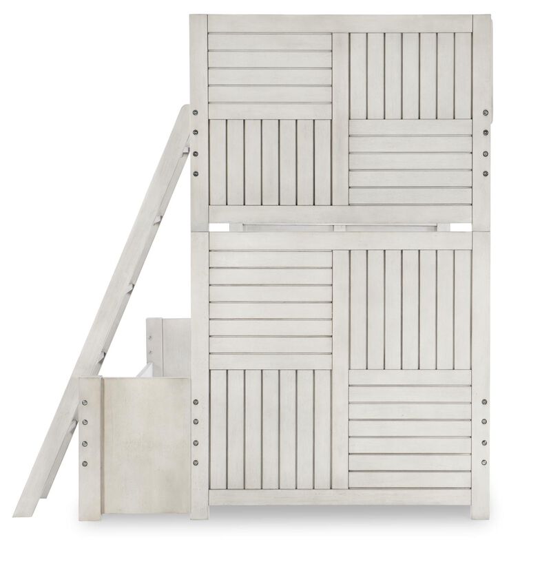 Summer Camp Twin Over Full Bunk Bed in Stone Path Gray