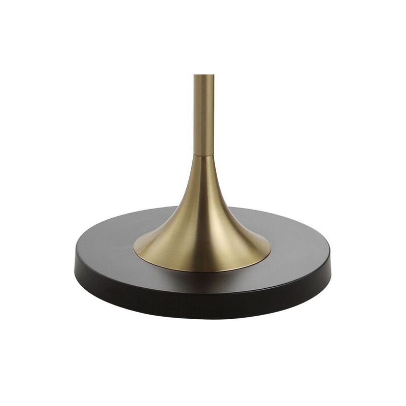 Luce Metal/Wood LED Floor Lamp with Table