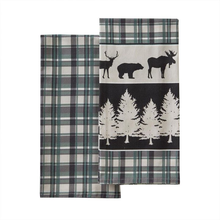 SKL Home By Saturday Knight Ltd Grand Teton Dish Towel - 2-Pack - 18X28", Green