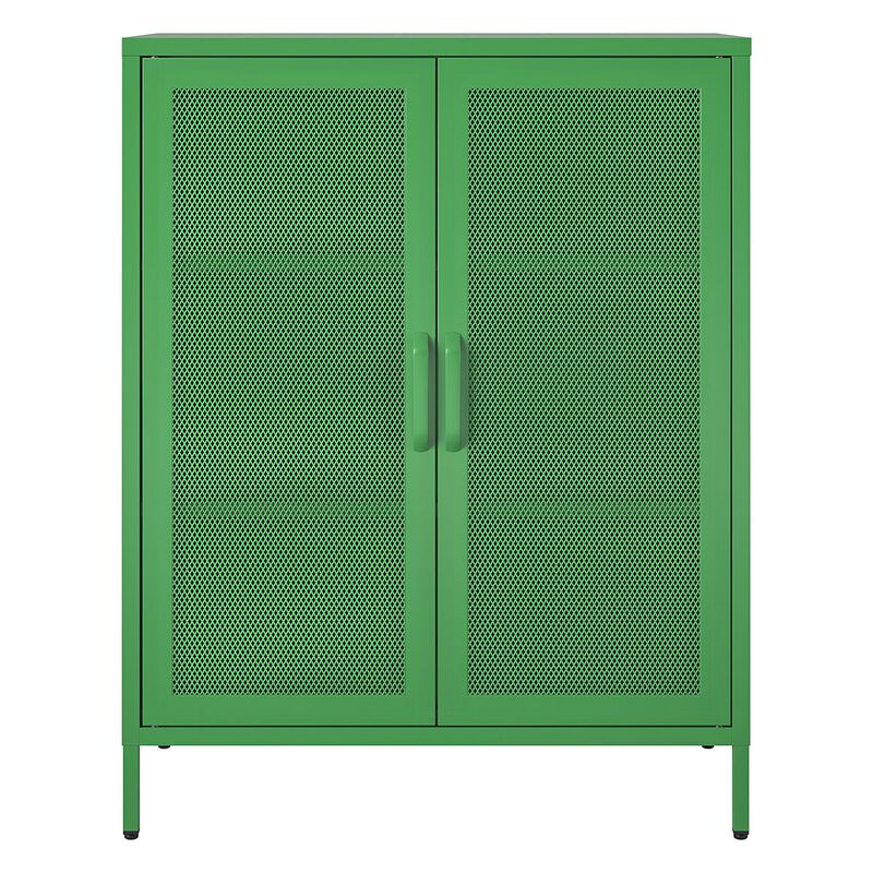 Channing 2 Door Accent Cabinet-Mesh Metal Locker