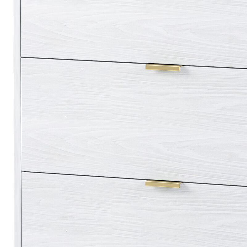 6-drawer marble top dresser, modern white cabinet