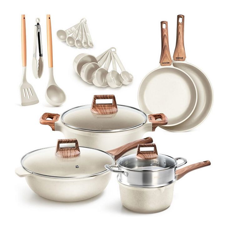 Bakken-Swiss 14-Piece Kitchen Cookware Set – Granite Non-Stick – Eco-Friendly – for All Stoves & Oven-Safe