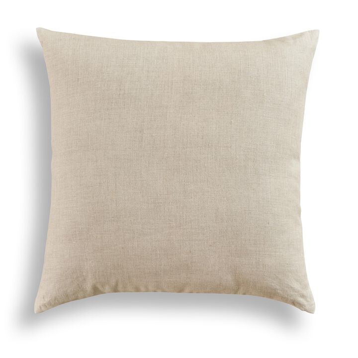 Solino Home Decorative Linen Pillow Cover 20 x 20 Inch - 100% European Flax Throw Pillow Case with Invisible Zipper | Montauk