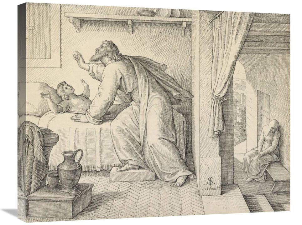 Elijah Revives the Son of the Widow of Zarephath-Canvas Art-28x22