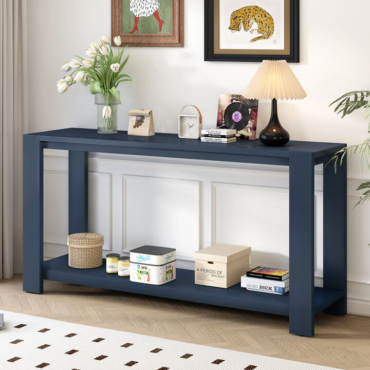Merax Minimalist Console Table with Bottom Shelf