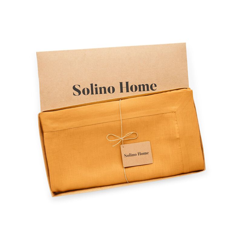 Solino Home 100% Pure Linen Table Throw 52 x 52 Inch | Fete