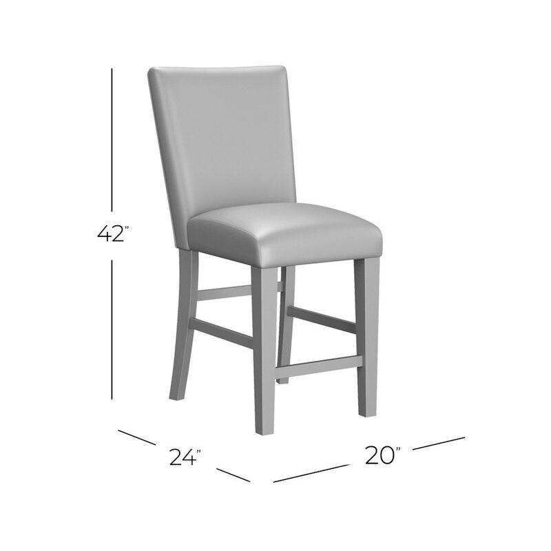 Jofran Rustic Solid Wood Parsons Striped Upholstery Counter Stool (Set of 2)