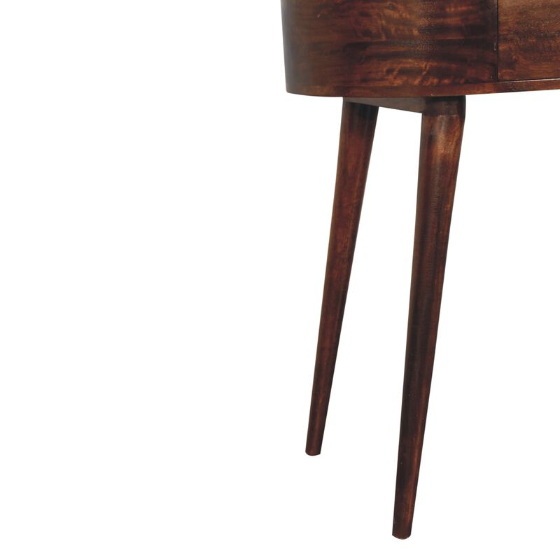 Artisan Furniture Solid Wood Honey Caramel Rounded Small Console Table