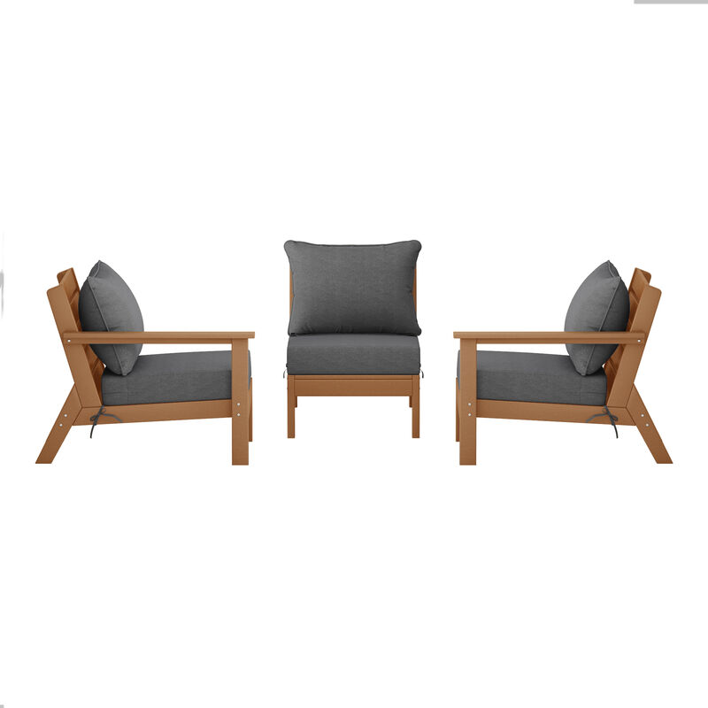 WestinTrends Outdoor Patio HDPE Sectional Sofa with Patio Cushions