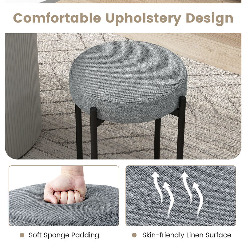 Set of 4 Upholstered Bar Stools Kitchen Stools with Foot Pads for Enhanced Comfort