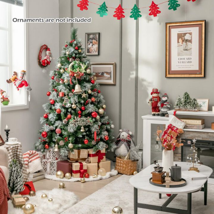 Hivvago 6 Feet Pre-Lit Artificial Christmas Tree with 350 LED Lights