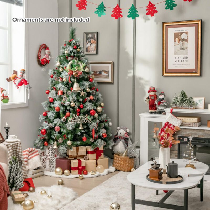 Hivvago 6 Feet Pre-Lit Artificial Christmas Tree with 350 LED Lights