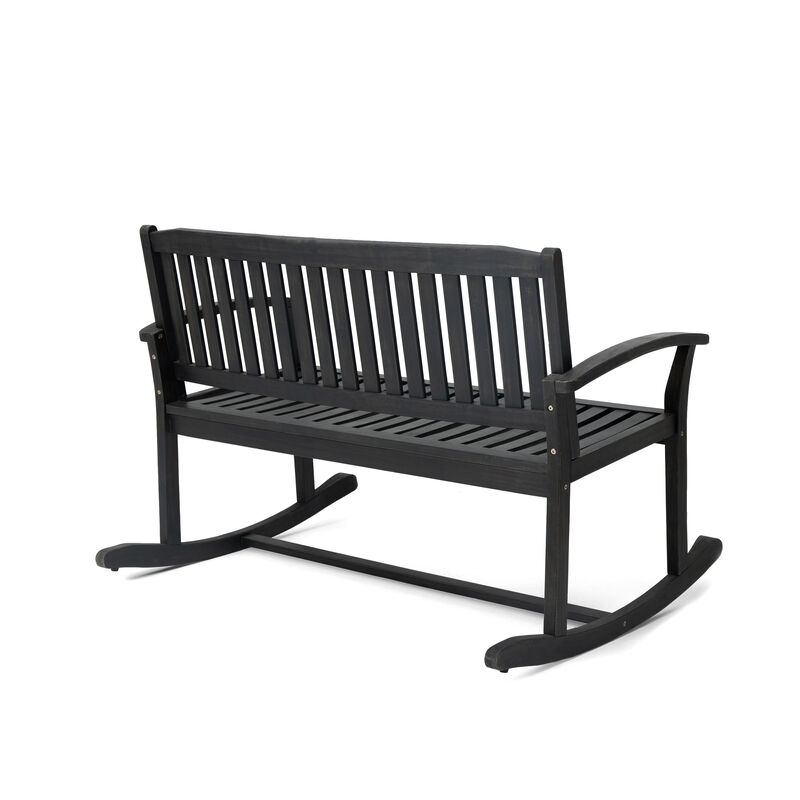 Merax Modern Nursery Rocking Loveseat Wooden Chair