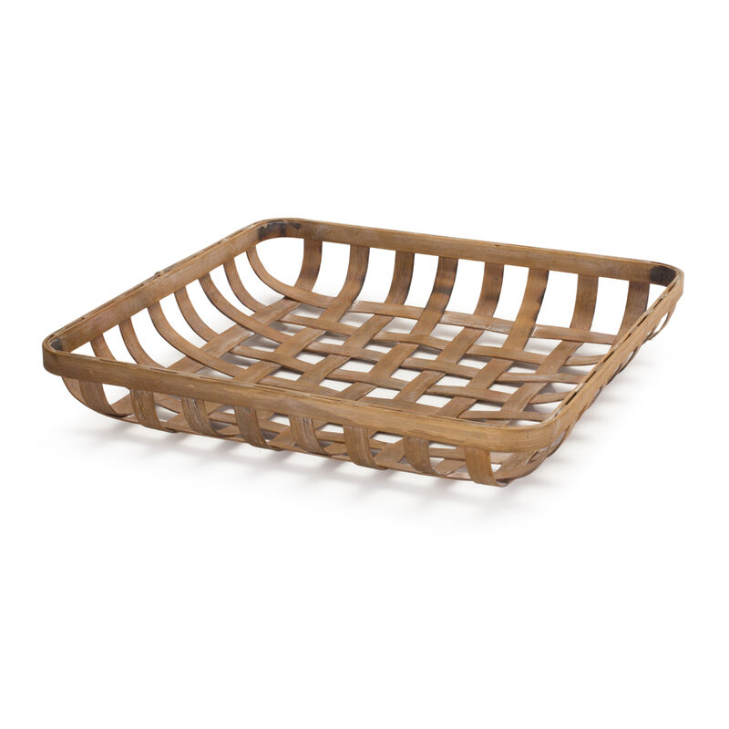Wicker Tray Set of 2 for Rustic Home Accents and Storage