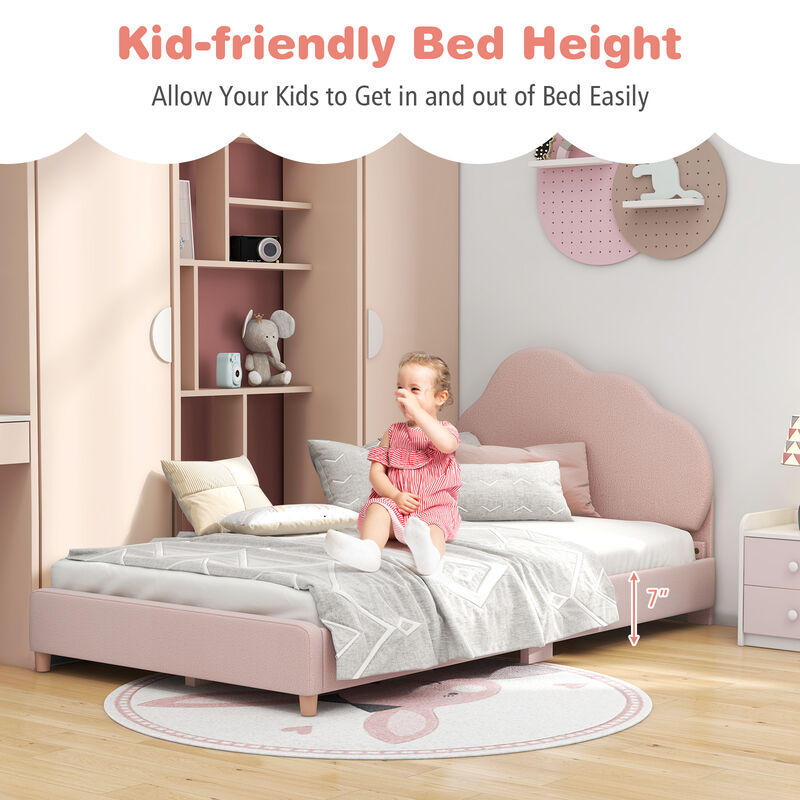 Height-Adjustable Headboard Bed Frame with Sturdy Wooden Slats, Modern Platform Design for Comfort and Support