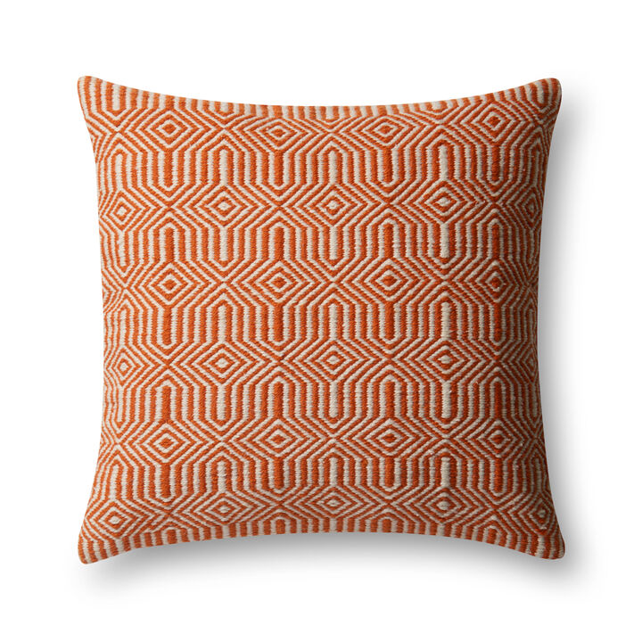 P0339 Orange/Ivory 22"x22" Poly Pillow
