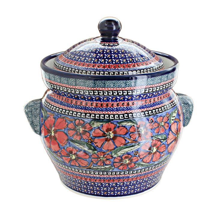 Blue Rose Polish Pottery Grapes Large Container