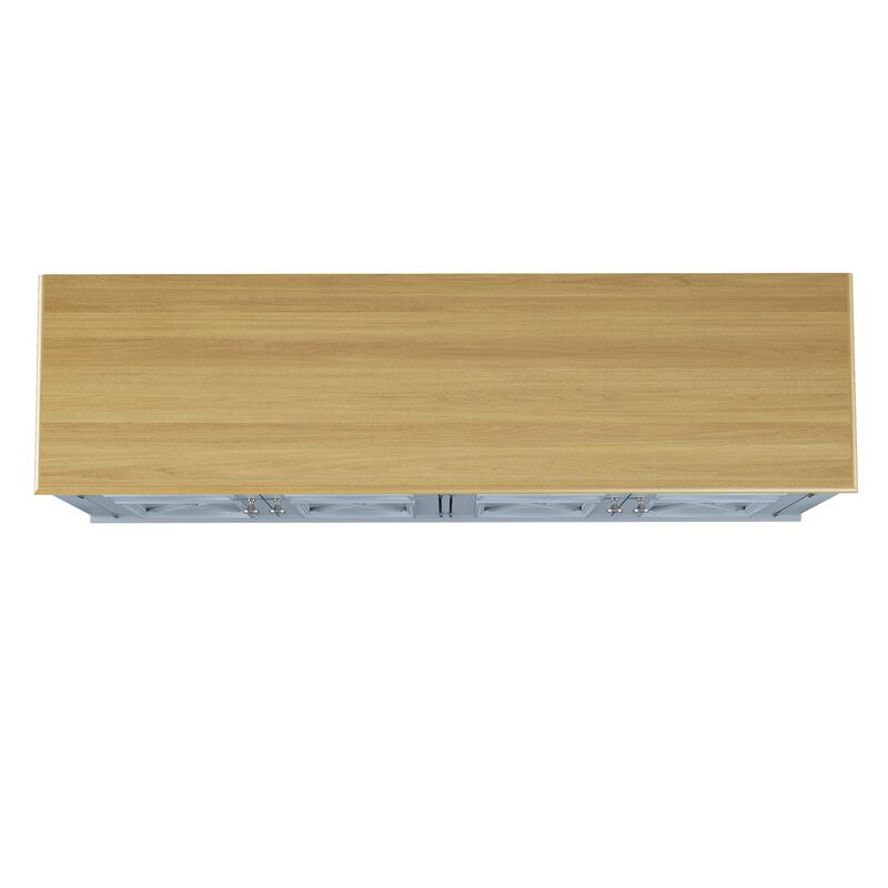 FESTIVO 57.5" Farmhouse Sideboard Buffet Cabinet with 4 Glass Doors