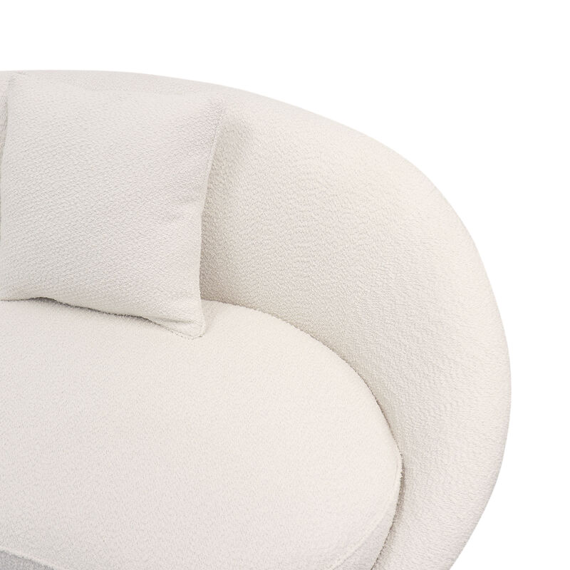 Pasargad Home Luna Collection Curved Sofa, 2 Pillows Included, Mocha