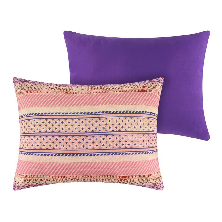 Greenland Home Aurora Reversible Pillow Sham - Standard 20x26", Pink