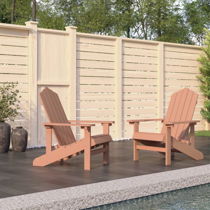 vidaXL Adirondack Chairs 2 Pcs, Outdoor Adirondack Chair Weather Resistant for Patio, Lawn Chair for Outdoor Porch Garden Backyard Deck, HDPE Brown