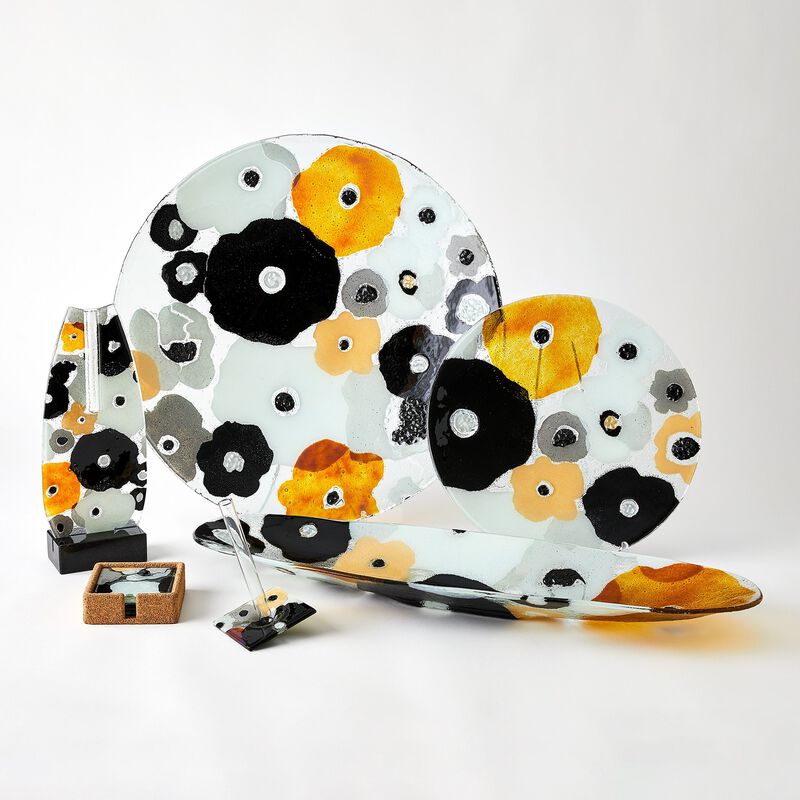 Fused Floral Coaster Set