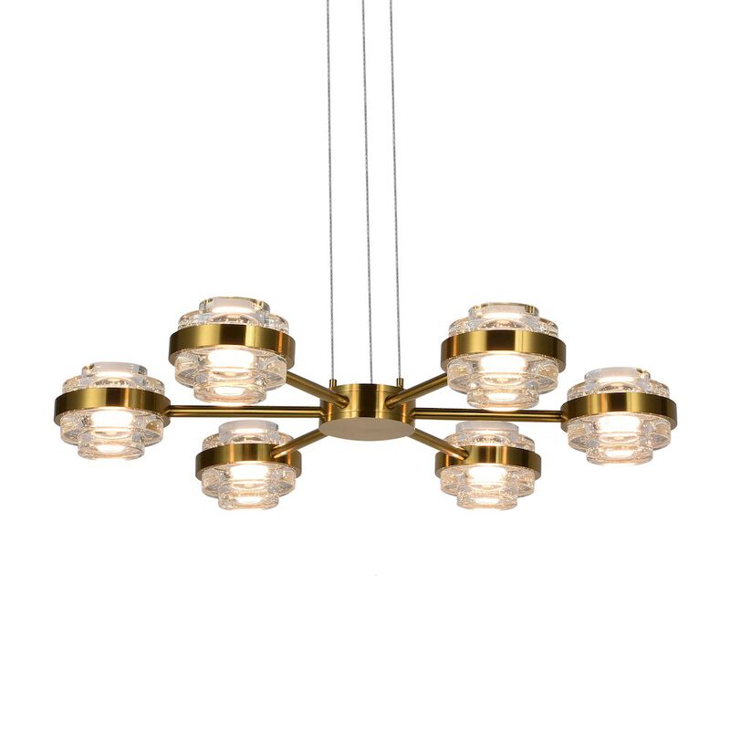 VONN Lighting 6-Light Height Adjustable Pendant Lighting Integrated LED Chandelier
