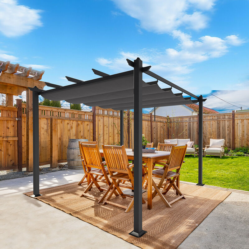 Metal Frame Outdoor Pergola for Backyard Entertaining