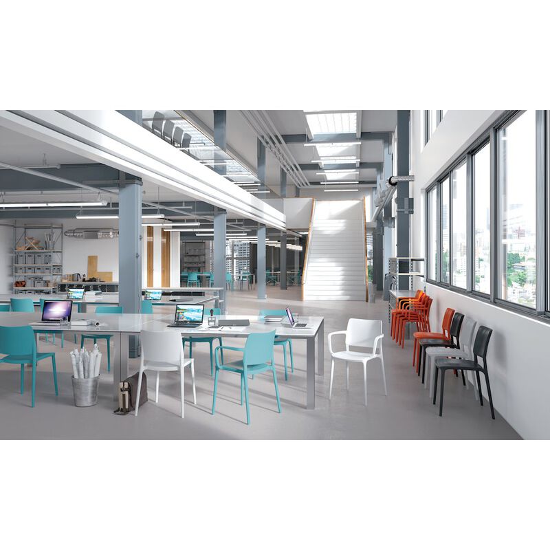 Omax Decor Cleo Arm Resin Patio Dining Chair in White - (Set of 2)